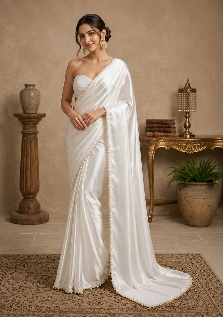 Pearl White Fancy Saree